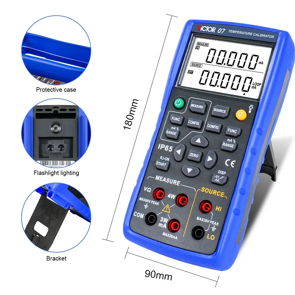 Victor Ruoshui 07 24V Loop Power Temperature Calibrator 11 Thermocouple 5 RTD Thermal Resistance Signal Measurement and Output