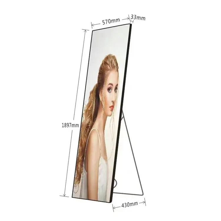 Poster Stand LED Screen P2.5 LED Totem P2.5 Indoor LED Poster P2.5 pantalla de poster led indoor easy move led poster with wheel