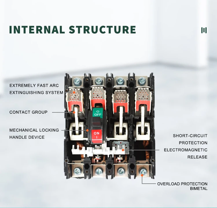 USFULL DC MCCB Molded case circuit breaker 125A 200A 250A 2P 4P 500V 1000V for solar photovoltaic system
