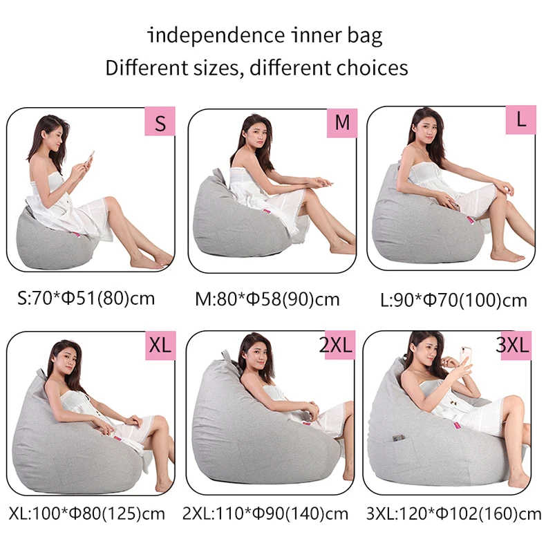 Новый Яркий льняной мешок beanbag Мягкий тканевый для дивана дома и улицы