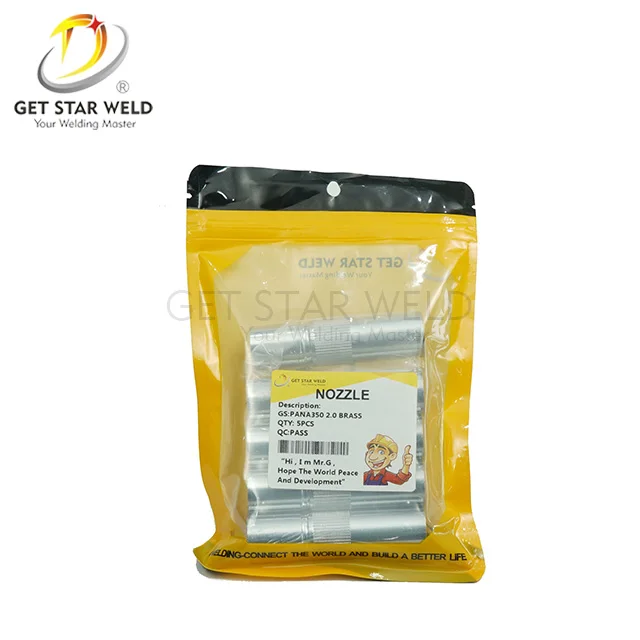 Get Star Weld Pana350A 1.0 1.2 1.5mm copper mig welding torch gas nozzle