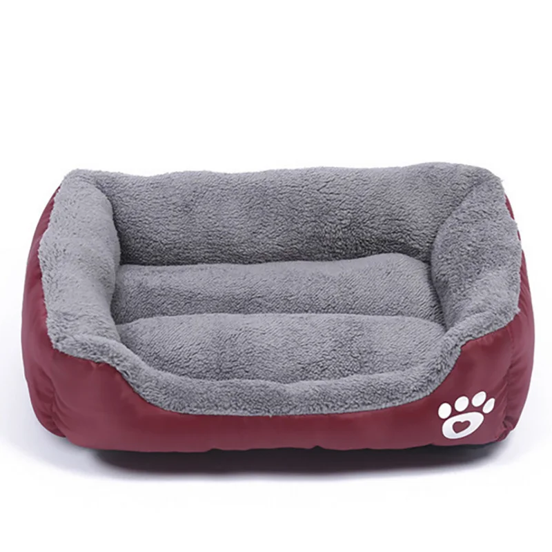 Machine Washable Ultra Soft Pet Sofa Rectangle Pet Bed Waterproof Bottom Soft Fleece Warm Cat Bed House Winter Waterproof Kennel