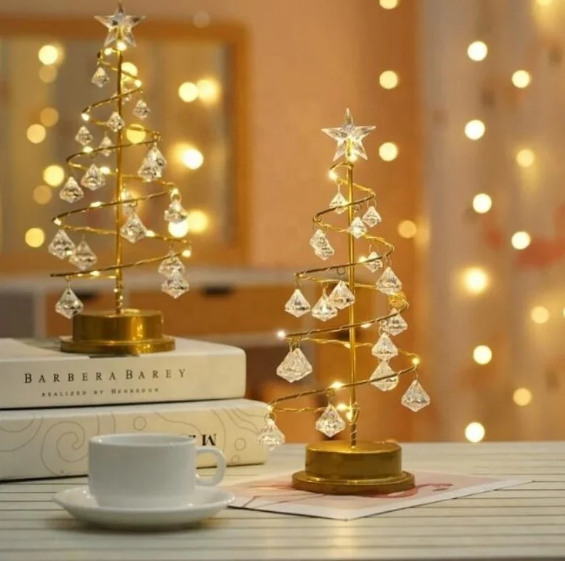 IP44 Waterproof Indoor LED Light Lamp Festive Crystal Holiday Decor New Year Birthday Christmas Decorations Luminous White