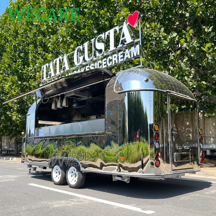 Wecare 500*210*210cm mobile concession bbq fully equipped food trailer coffee truck