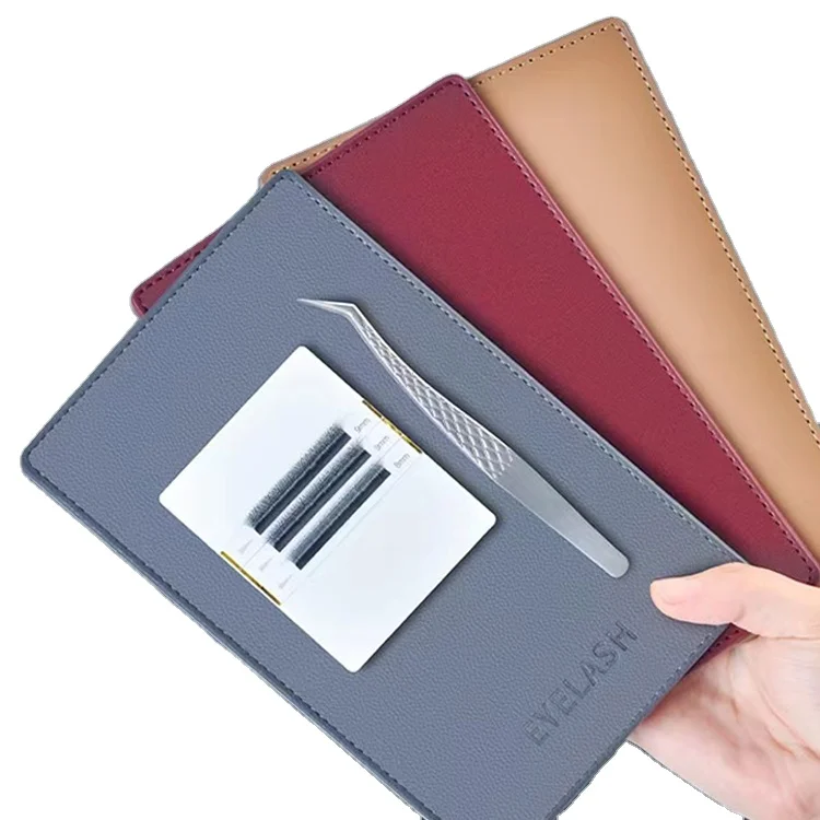 Custom PU Leather Magnetic Lash Tiles Pallet For Eyelashes Extension Tweezer Holder