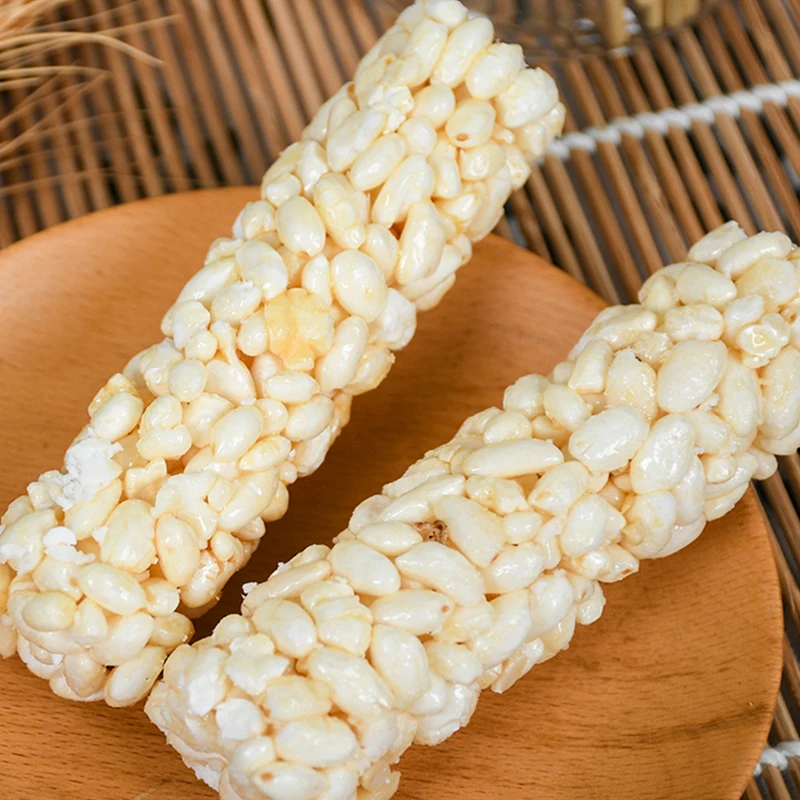 Uncle Pop Hot Sell China  Healthy Food Beverage Puffed Rice Roll Peanut Flavor Crisp Snack Food Original Taste 400g X 10 bags