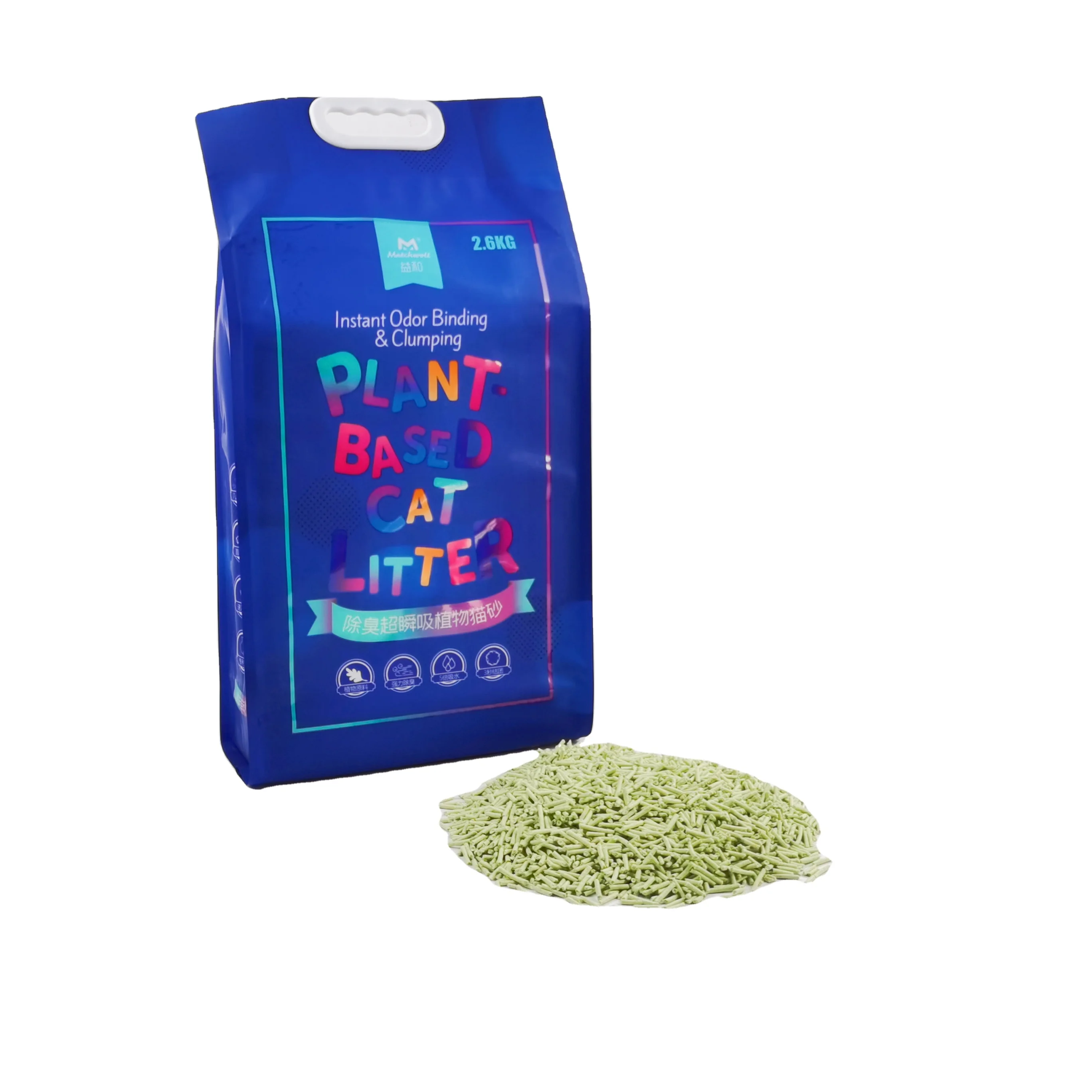 Green tea kit litter pellet tofu bulk sand for wholesale cat sand cat-litter-tofu packaging clumping 1 mt