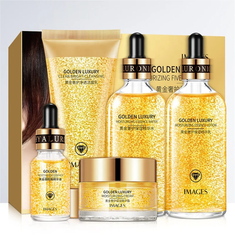 24K Gold Essence Exquisite Moisturizing Sets Improve Skin Water Shortage Delicate And Smooth Skin Anti-aging