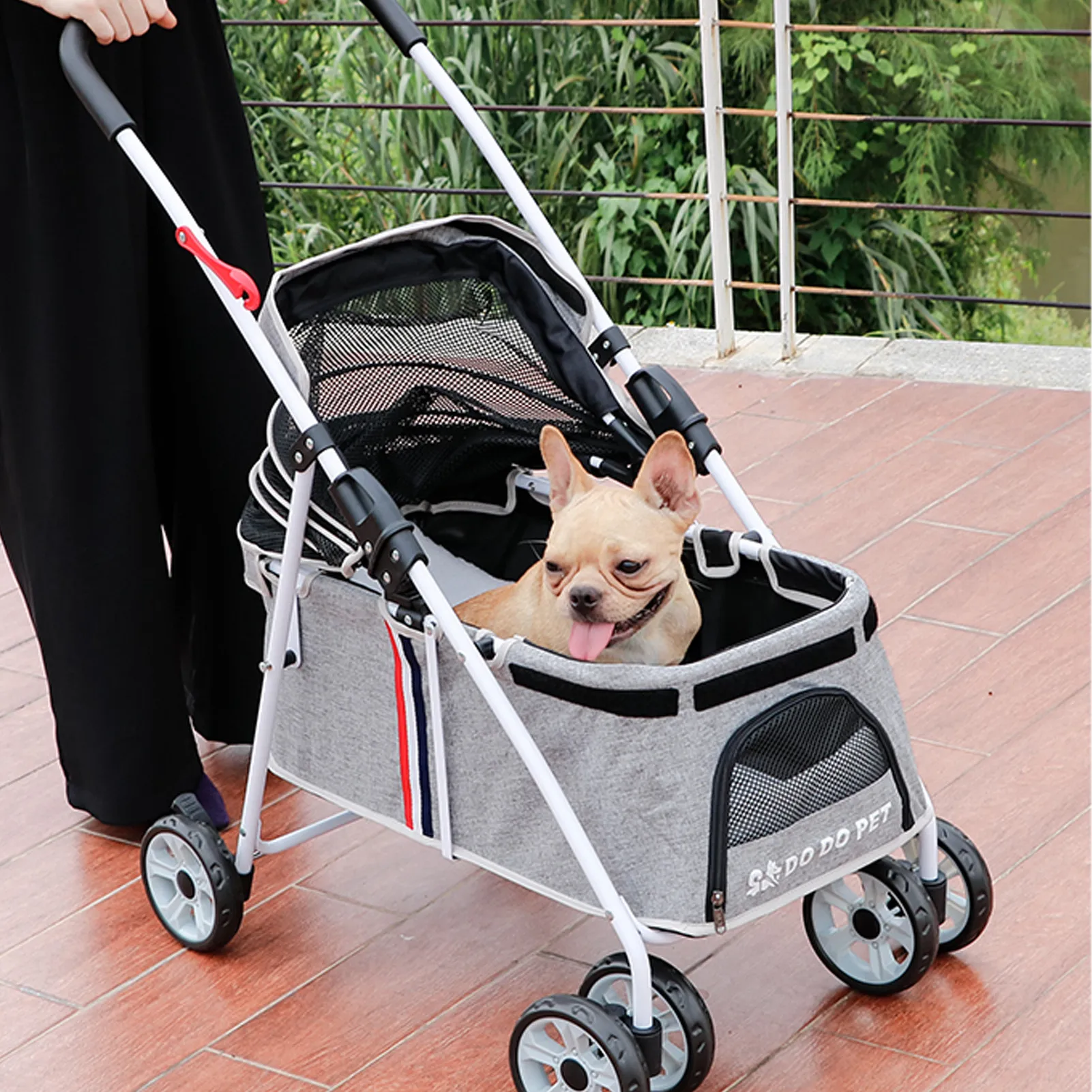 Pet Dog Stroller Dogs Carrier For Pets Cats Bags Foldable Strolling Cart Four Wheels for