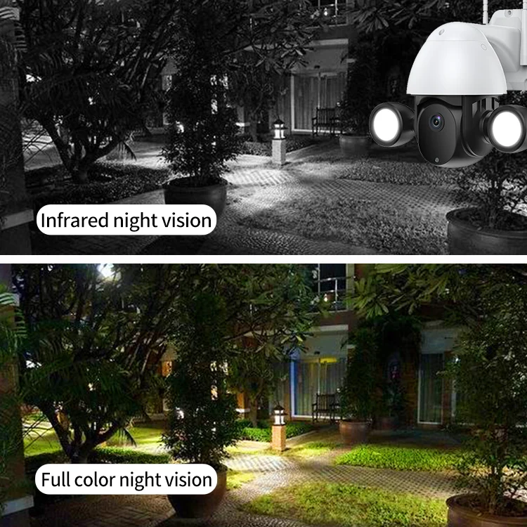 Wireless 3MP Tuya WIFI Floodlight POE PIR Tracking PTZ CCTV Security 360 On vif Waterproof Camera Home Security System