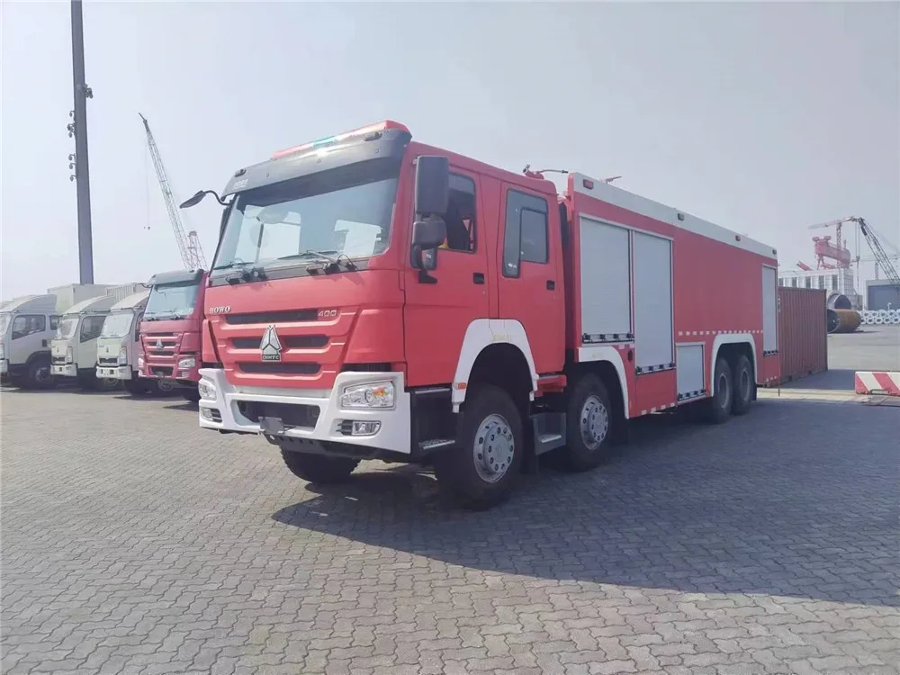 8x4 left hand drive 12 wheel HOWO 20 ton dry powder fire trucks for Congo