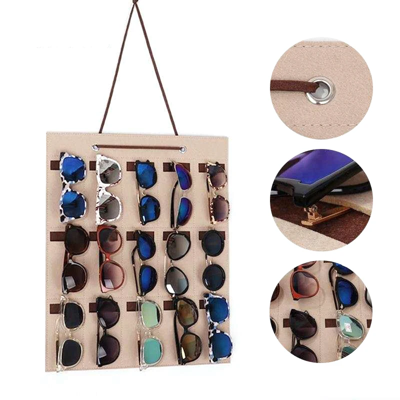 Convenient glasses Storage Box Wall Hanging Demonstration solar wall shows high level sensor sunglasses storage display bag