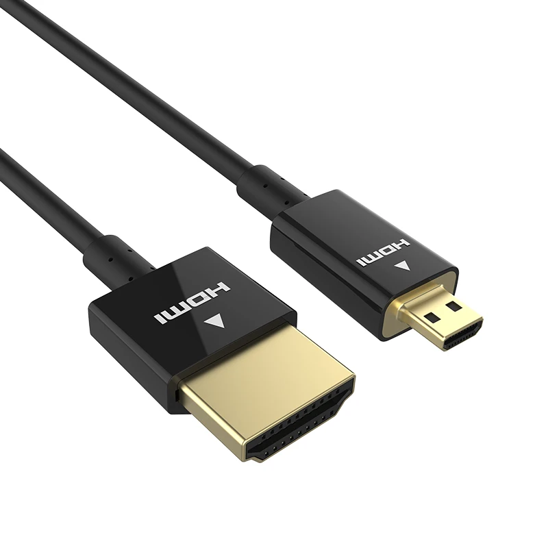 
jce Micro HDMI to HDMI Type A to Type D support 3D 4K 60HZ Video Ultra Slim Flat HDMI Cable 