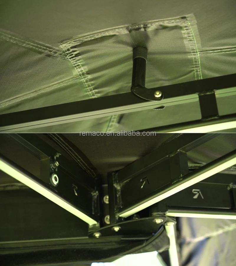 4X4 270 Degree Awning Freestanding with LED 270 XL Degree Awning with Side Walls for Cars Arms LED Freestanding Awning