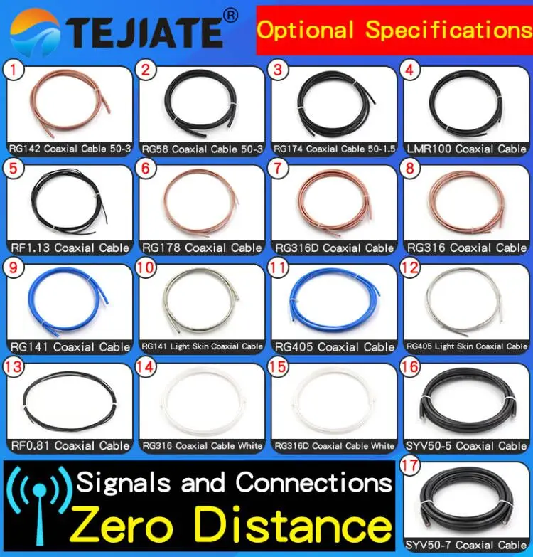 TJT Customizable RF coaxial BNC right angle male to BNC male Connector for RG316 cable extension cable Factory Price