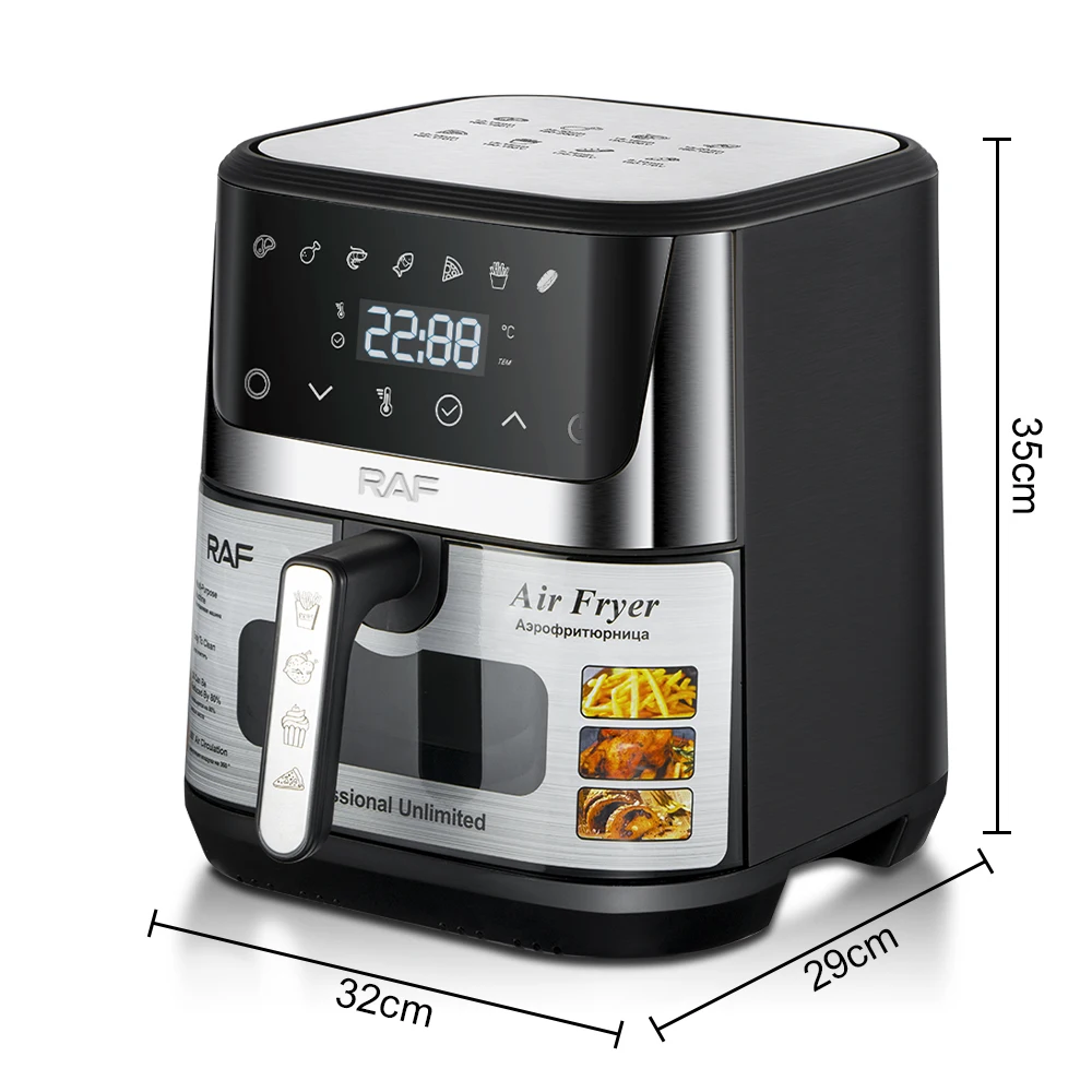Raf Brand Big Capacity 8.5L Stainless Steel air Freyer Inner Cavity Electric Visible Digital air Fryers