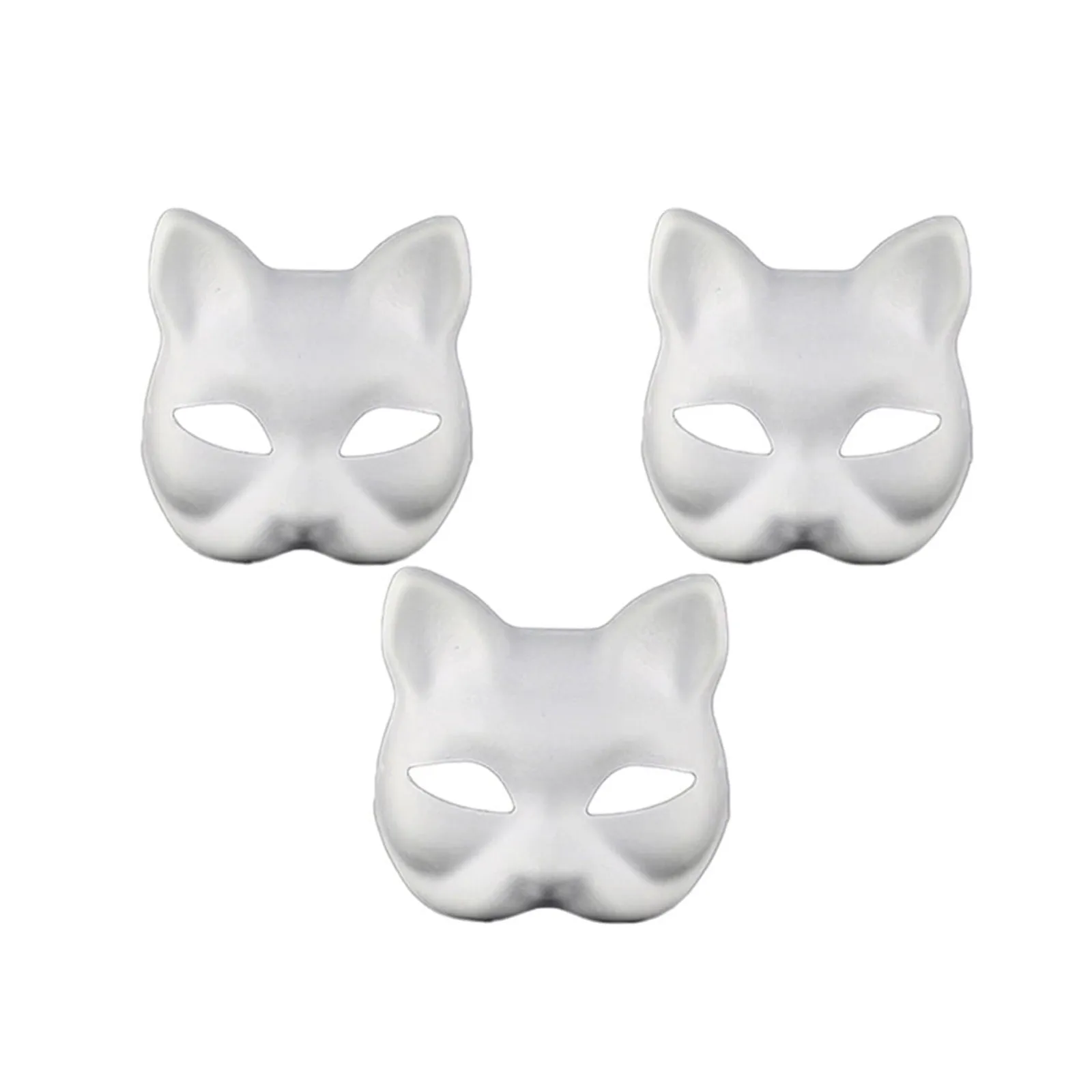 2024 Paper Blank Mask Half Face Hand-painted Cat Fox Mask Anime Demon Slayer Masquerade Halloween Festival Cosplay Prop