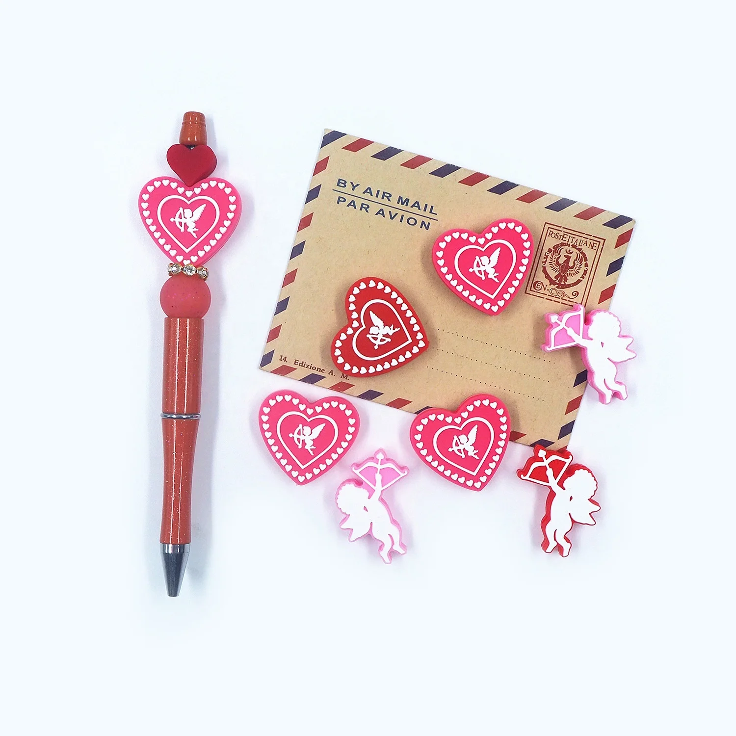 New BPA Free Focal Teething DIY Pacifier Chain Beaded Accessories Cupid Beads And Charms For Pen Tops Silicone