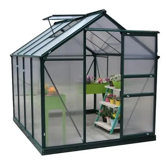 double-door polycarbonate strong garden greenhouse  green house