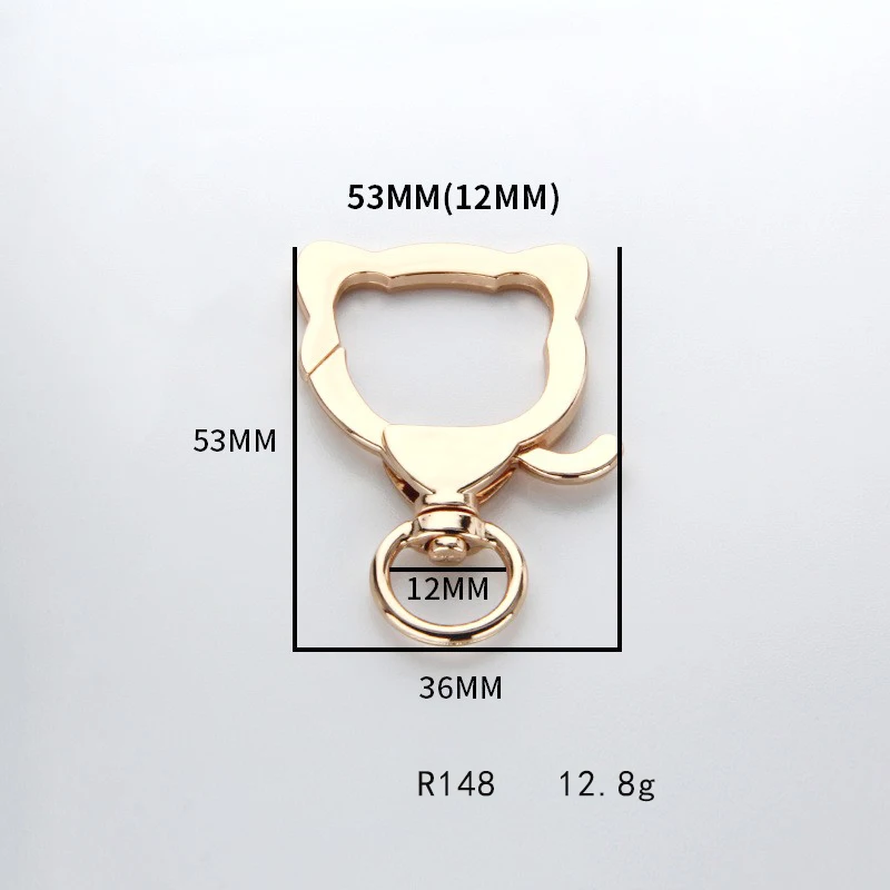 DIY Zinc Alloy Spring Clasp Cute Cat Cartoon Hardware Handmade Jewelry Accessories Hanging Clasp Metal Keychain