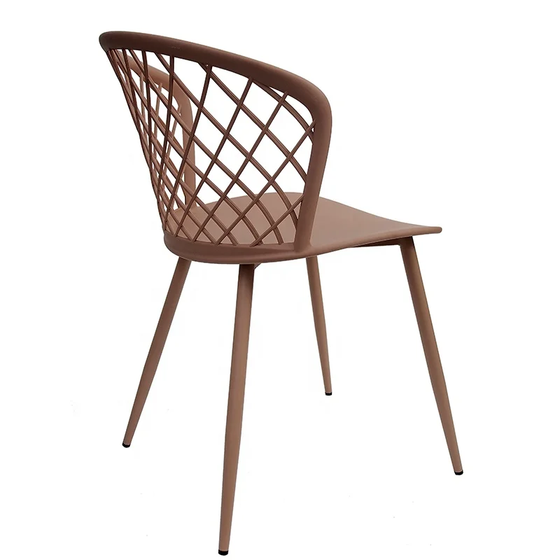 Wholesale modern design dining room furniture plastic chairs with metal legs free sample dining chair sale