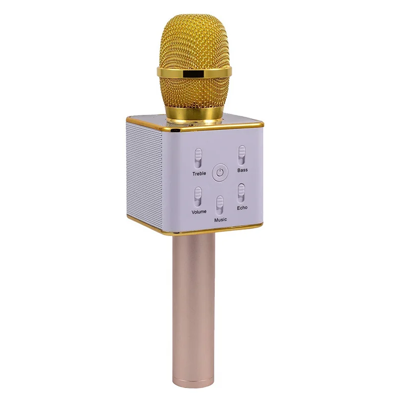  Портативный портативный профессиональный Q7 USB BT беспроводной микрофон для караоке динамик рождественского подарка