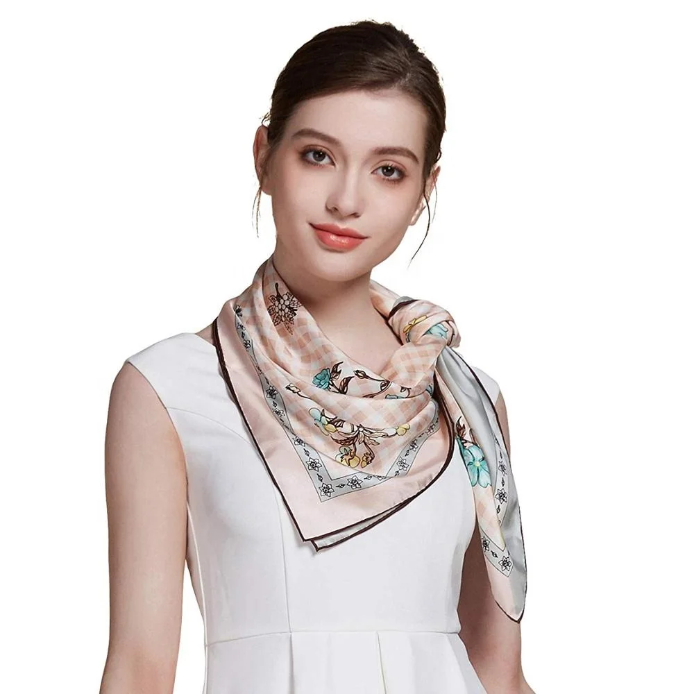 100% чистый Шелковый саржевый шарф из натурального шелка с цифровой печатью