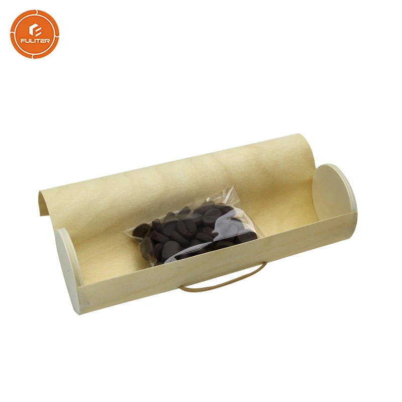 Luxury Mini Round  Macaron Nuts Dry Fruits Candy Gift Wooden Round Birch Wood Veneer Box