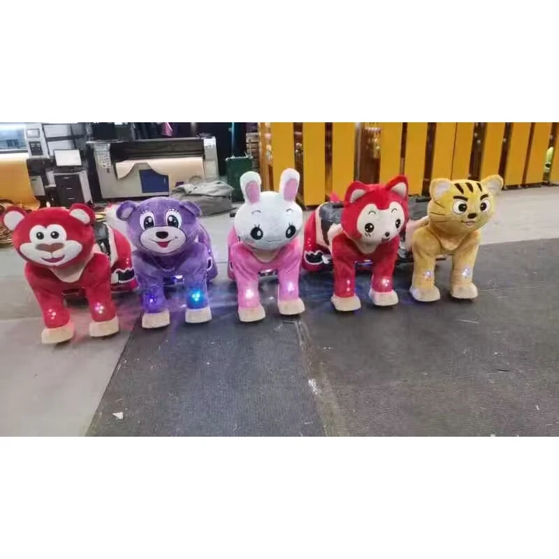 Funny Electric Walking Machine Coin-Operated Ride-On Toy Plush Stuffed Animal for Mall Use