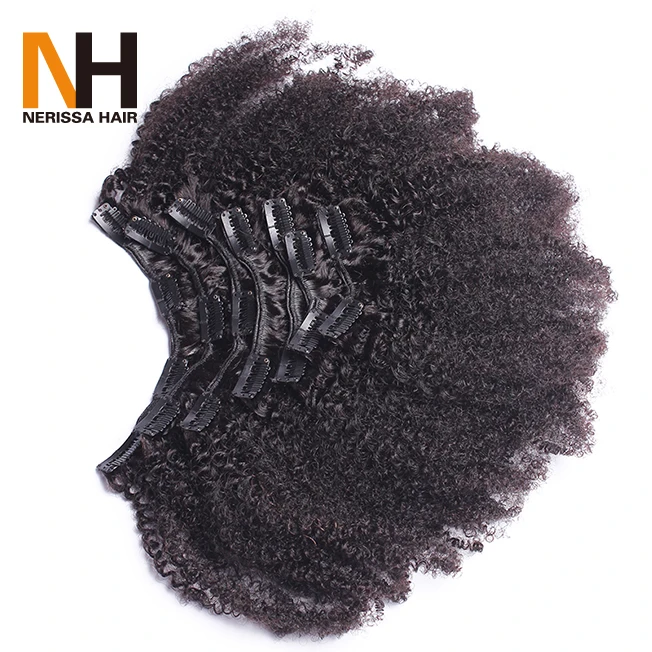 4A 4B 4C Kinky Curly Wholesale Factory Supply Double Drawn 100% Remy Virgin Human Hair 100g - 200g Band Clip In Hair Extension