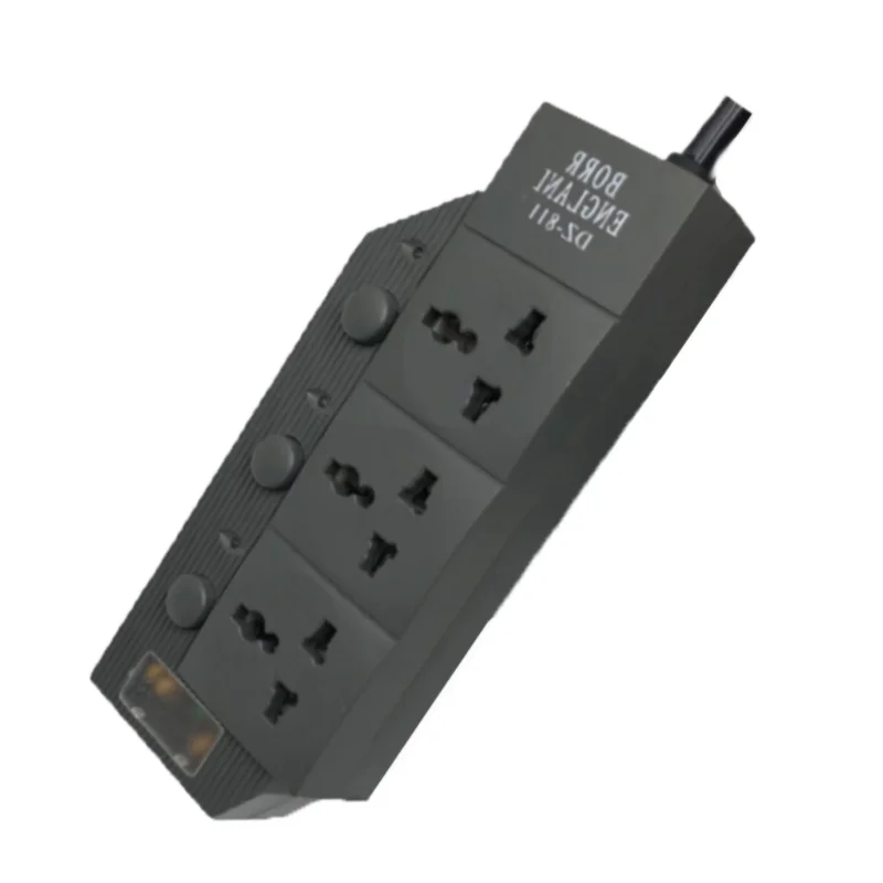 China wholesale 3/4 way black  power strip with electrical switches and socket surge protector extension electric plug socket