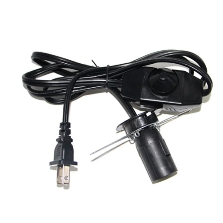 125V 2-контактный шнур питания лампы соли с диммируемым переключателем, E12 lamphoder