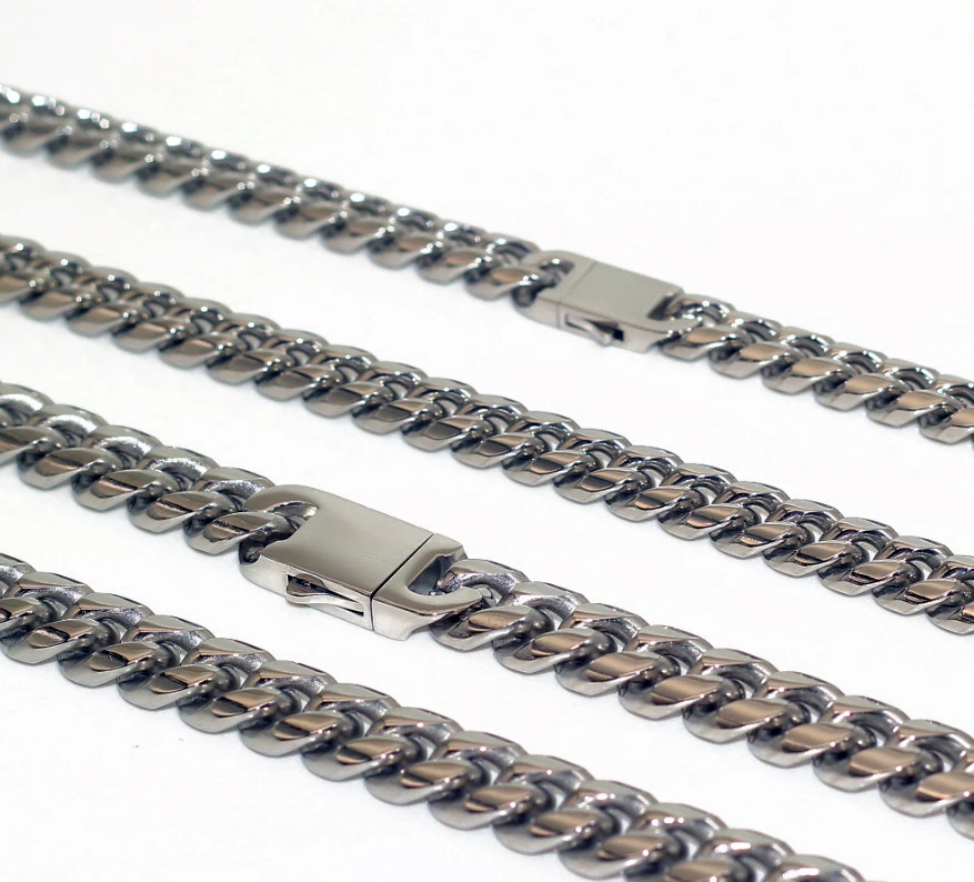 
Man Jewelry Stainless Steel Silver Color Miami Necklace Cuban Link Chain 