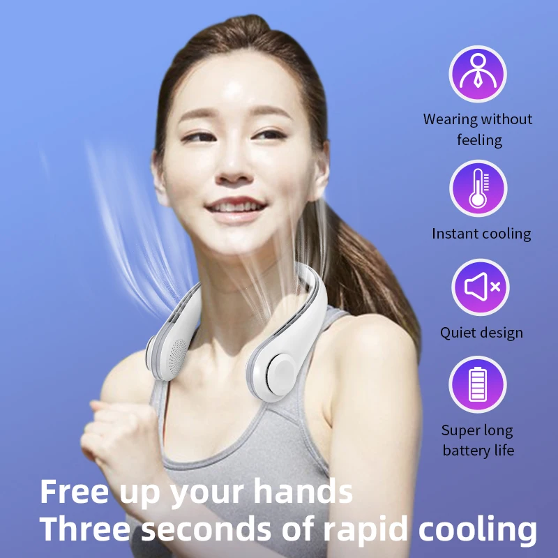 AOOLIF 3600 mah portable rechargeable neck fan for outdoor running