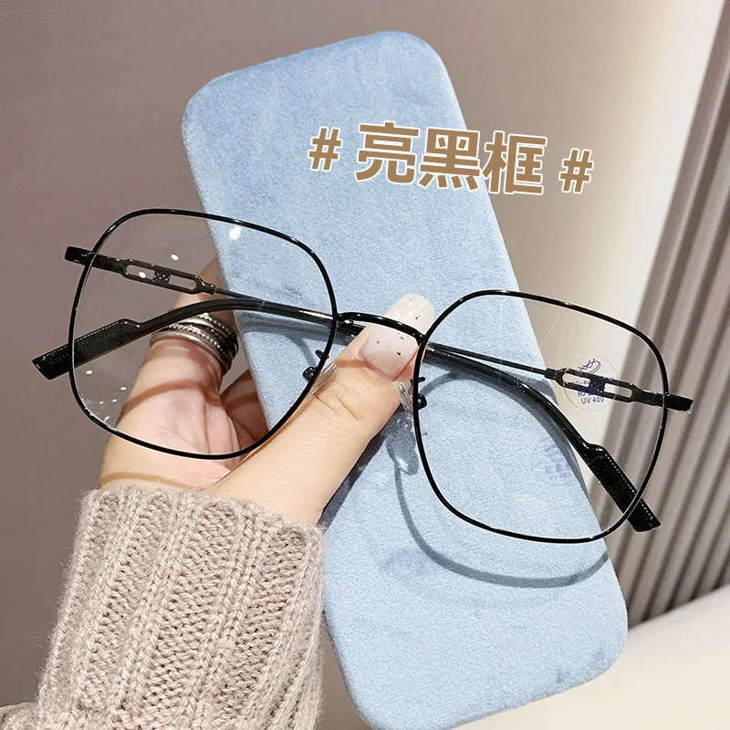 Oversized Eyewear Anti Blue Light Filter Eyeglass Square Metal Frame Blue Light Blocking Eye Glasses Eyeglasses