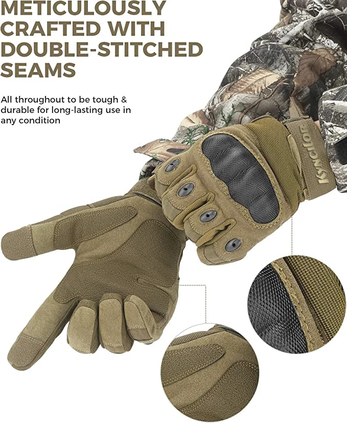 Custom Climbing Hunting Outdoor Sport Hard Knuckles Tactic Gloves Full Finger Tactical Gloves