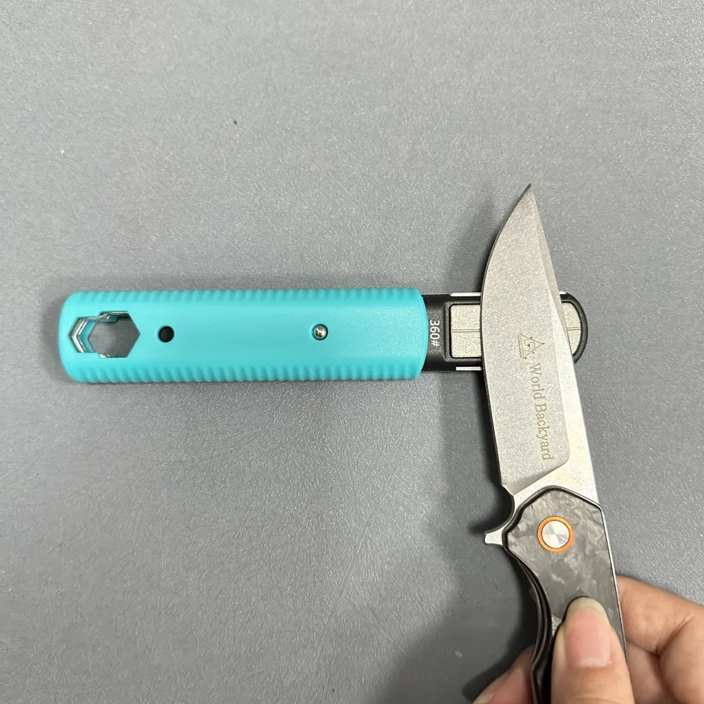 Premium multi-function mini knife sharpener with scissors stage Diamond  Coarse and fine retractable knife sharpening tool