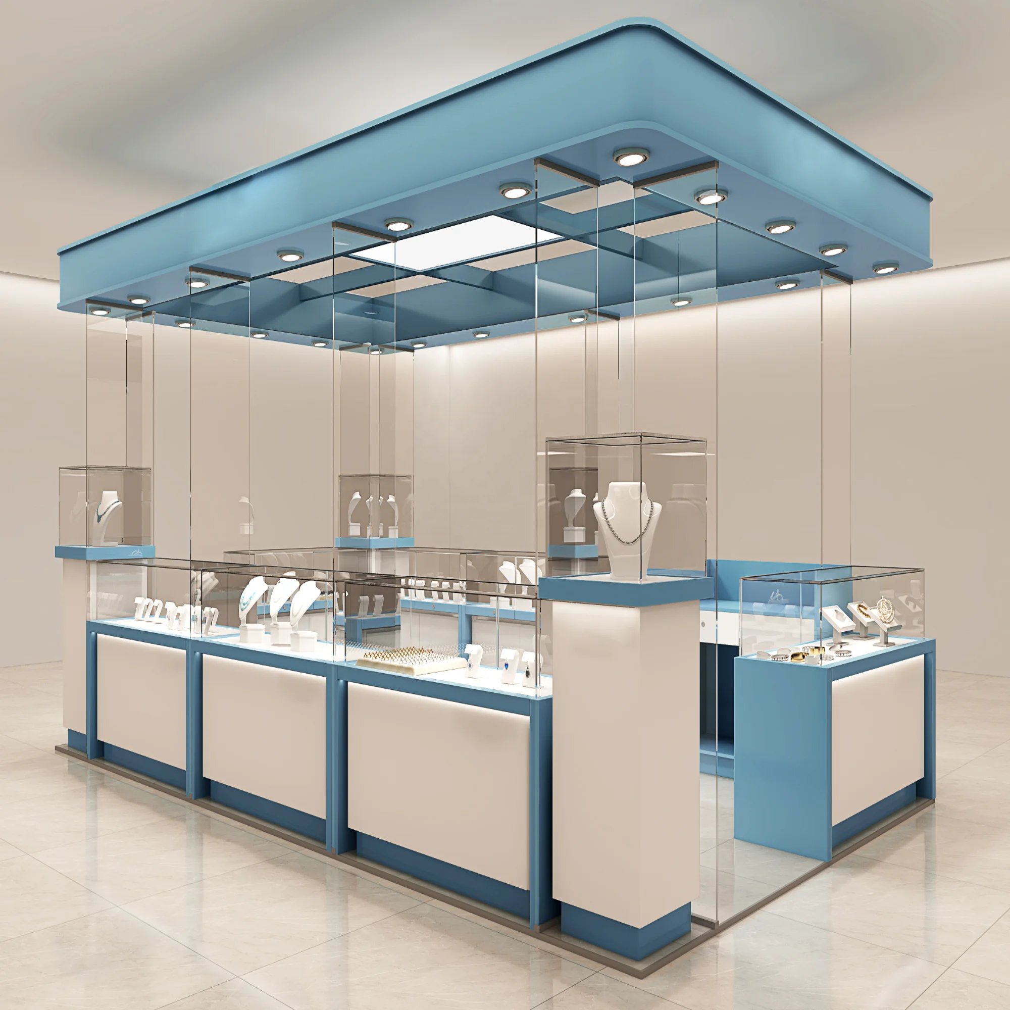 Luxury Jewellery Watch Store Glass Display Showcase Cabinet Counter Jewellery Display Cabinet Jewelry Mall Counter Jewelry Kiosk