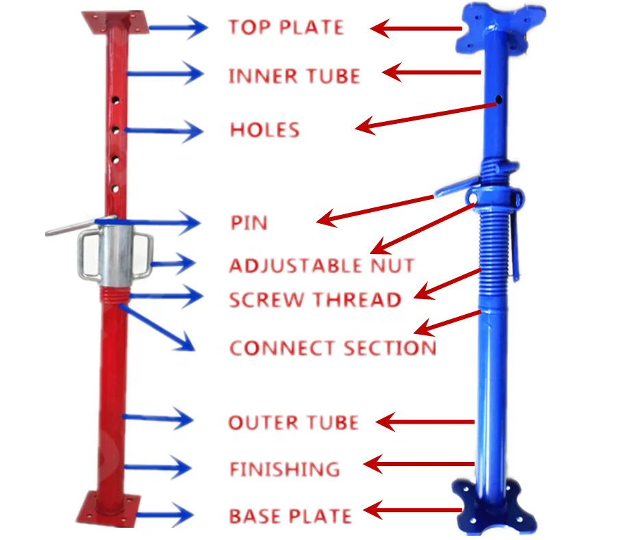 Construction Adjustable Spanish Italian Type Shoring Prop push pull prop Steel Scaffolding  acrow prop