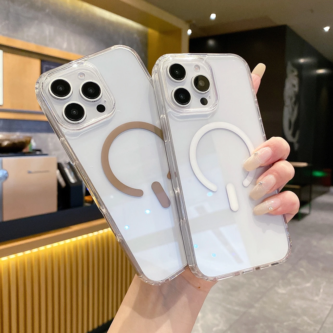 New Style 2.0mm Hybrid Clear Magnet Mobile Phone Case for iPhone 16 15 14 Pro Max Strong Magnetic Protective Crystal Phone Cover