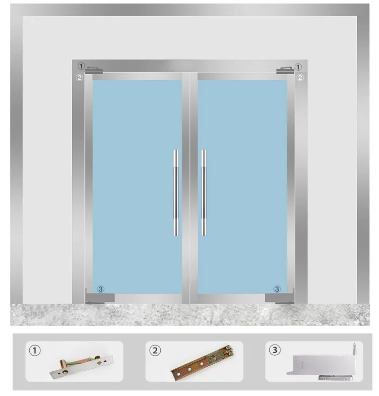 HPF-80 Aluminum Alloy Body Wooden Door Hardware Hydraulic Floor Spring Non-digging Patch Fitting