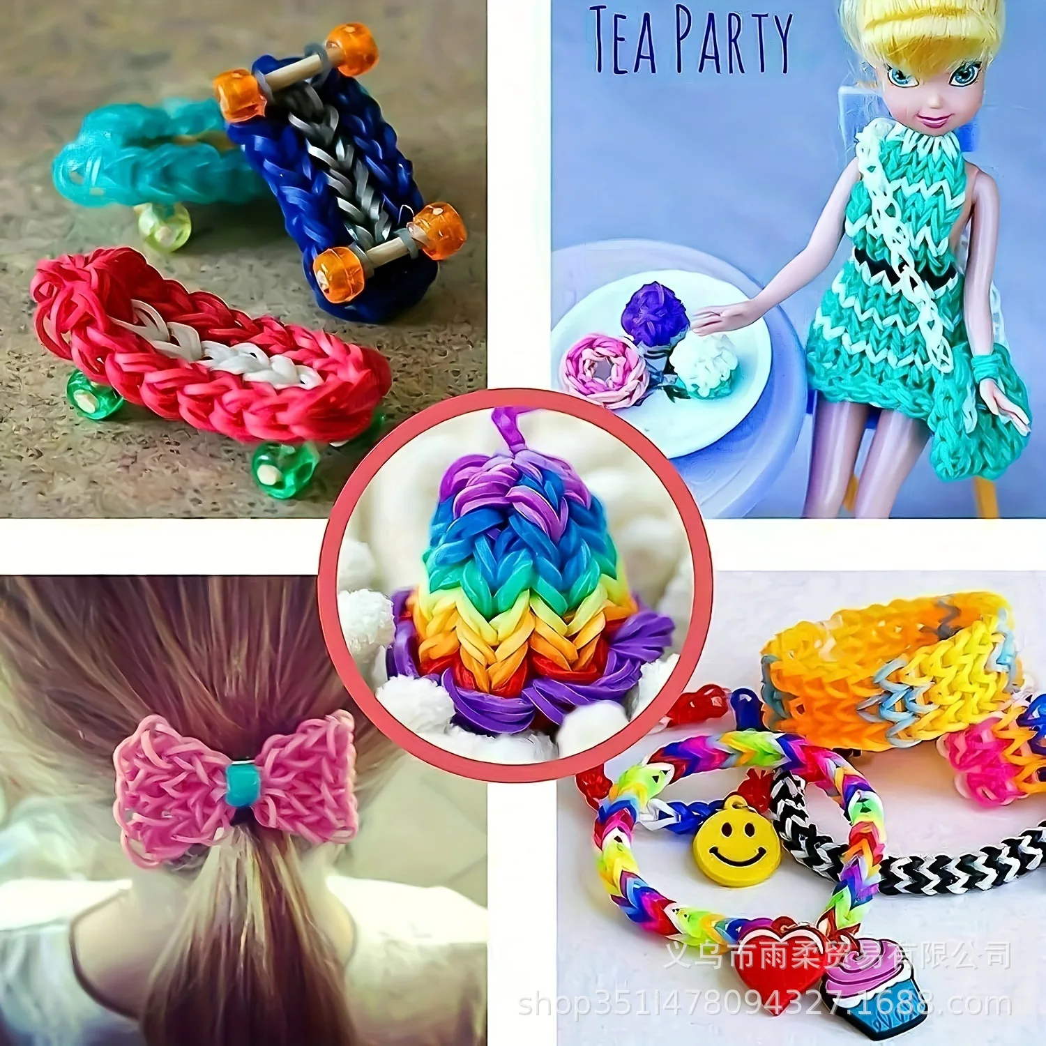 Wholesale 15000+ Loom Bands Rainbow Rubber bands DIY Children Educational Toy For Gifts For Girl For Making Bracelet