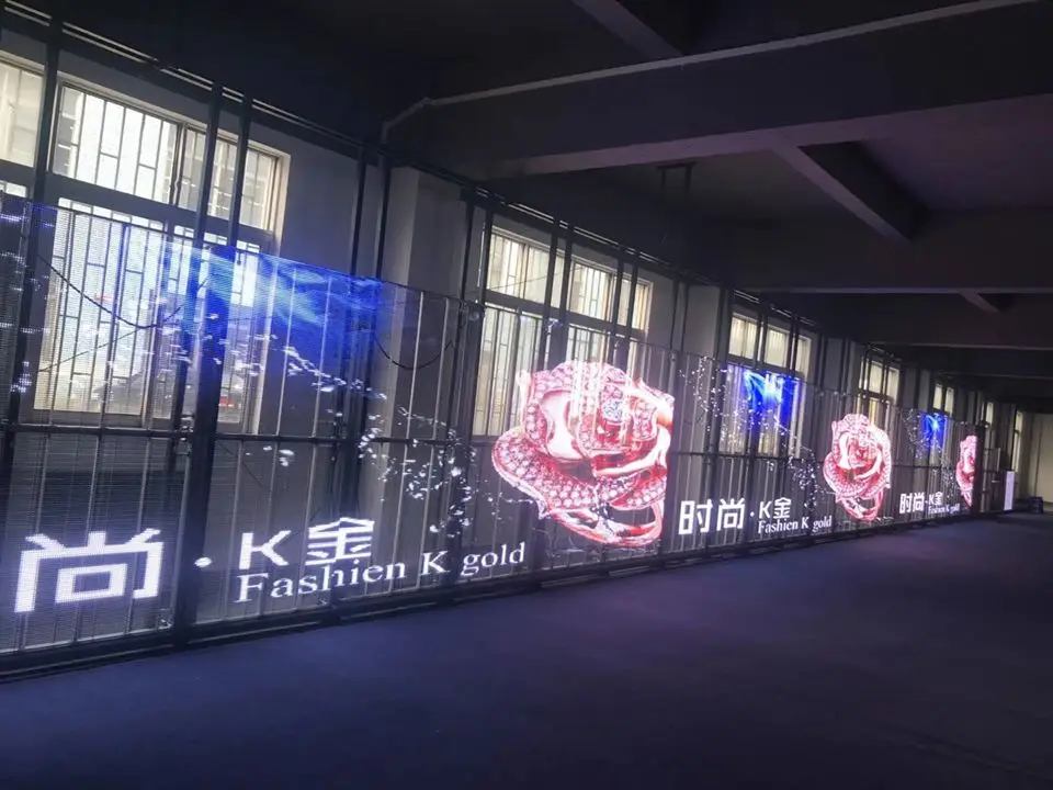 Ultra Light Hd P4 P5 P6 P8 P10 Panels Screen Adhesive Digital Flexible Soft Curtain Glass display