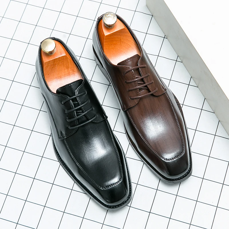 8176 fashion men lace up formal wedding dress shoes