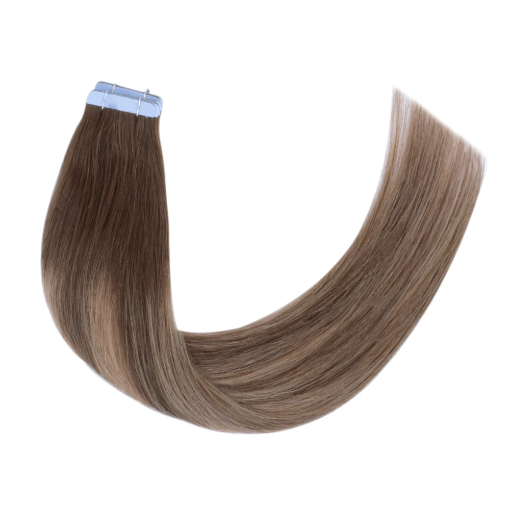 
Brand Fantasy European Remy Human Hair Adhesive Balyage Colors Skin Weft Straight Tape In Hair 