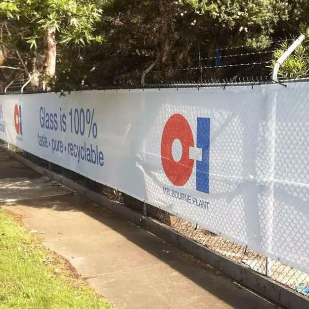 Customized Design Outdoor Hanging Advertising Outdoor Wind Proof Sport Game Banner Promotional Mesh Polyester Fence Banner