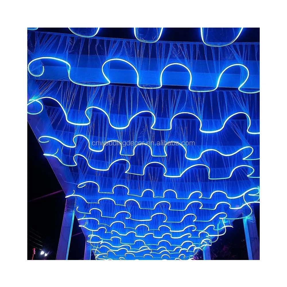 New Arrival Rgb Ceiling With Light Strips Wedding Drapery Net Decorative Party Decor