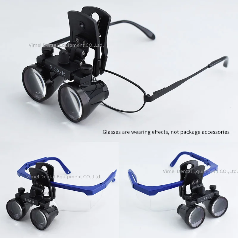 Movable Binocular Dental Loupes 2.5X 3.5X Coated Optical Lens with Clip Magnifying Glass Galilean Dental Magnifier