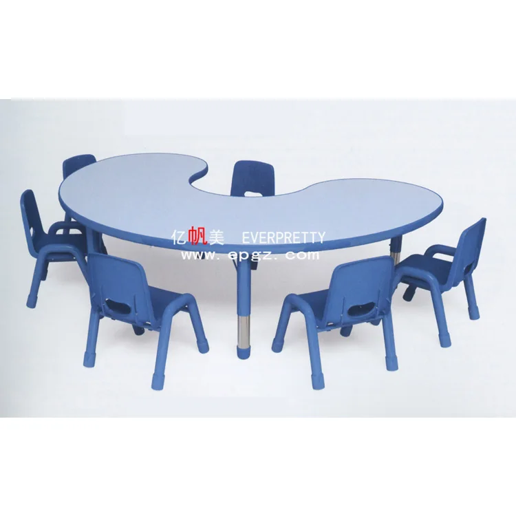 Nursery Furniture School Furniture 5-Seaters School Desk and Chair Metal Sets Material Fasion Type U-shape Table and Chair Set