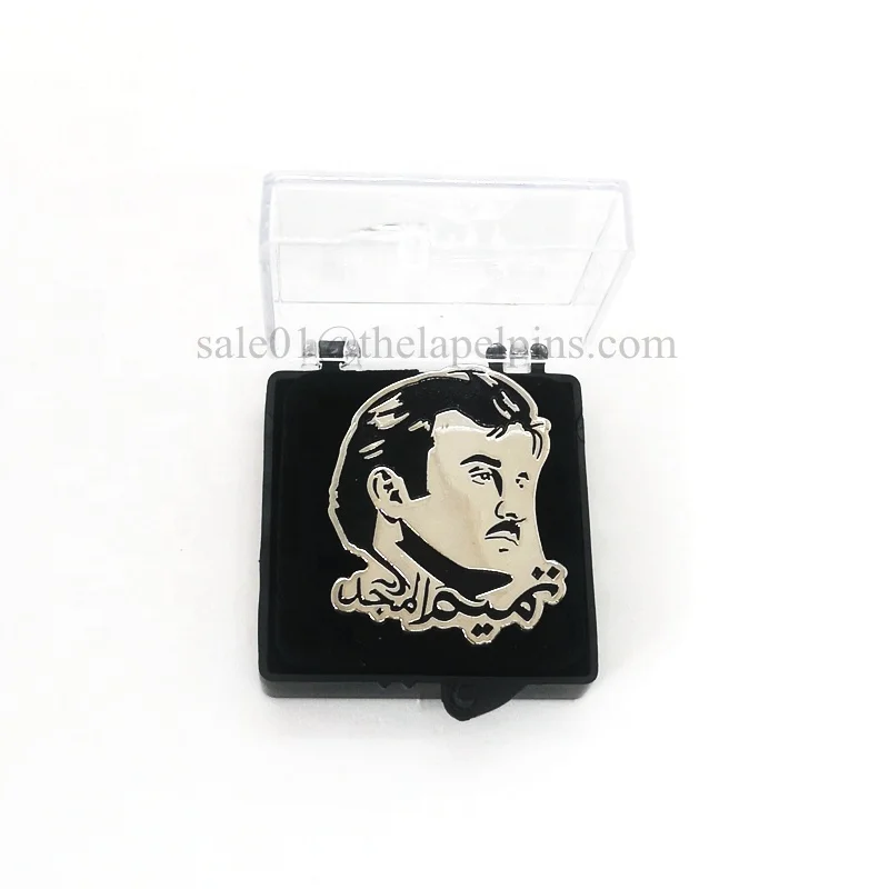 Qatar king Sheikh Tamim Almajd logo magnet pin in box